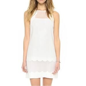 Club Monaco Nimah White / Sheer Size 2 Sleeveless Mini Dress